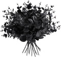12 Pcs Black Eucalyptus Stems, 13" Fake Flowers DIY Black Silk Artificial Flowers Faux Spooky Branches for Home Halloween Farmhouse Gothic Floral Arrangements Decor
