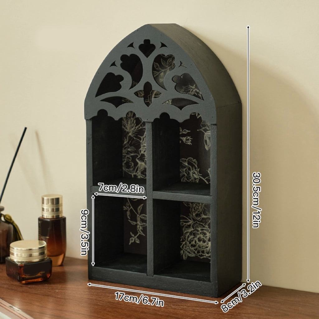 CIYISON Mysterious Crystal Display Shelf For Victorian Altar Decors Precise Cut Wood Gothics Wall Art Decors Perfect Gift