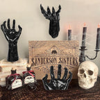 Dakimoe Halloween Decorations Indoor Outdoor Pack of 3 Wall Mounted Creepy Reaching Hands with Lighted Candles Life-Sized Horror Hands for Wall Decorations Gothic Hanging Wall Art Sculpture