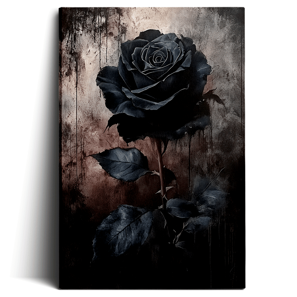 Topbout Art Dark Black Rose Moody Gothic Canvas Wall Art Gallery Wrapped for Bedroom Living Room 30x20 inch