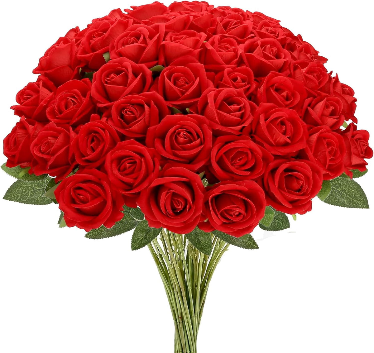 Horror Spacez 24Pcs Black Velvet Artificial Roses, Realistic Fake Roses Bouquet, Gothic Dark Silk