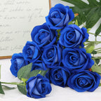 Horror Spacez 24Pcs Black Velvet Artificial Roses, Realistic Fake Roses Bouquet, Gothic Dark Silk