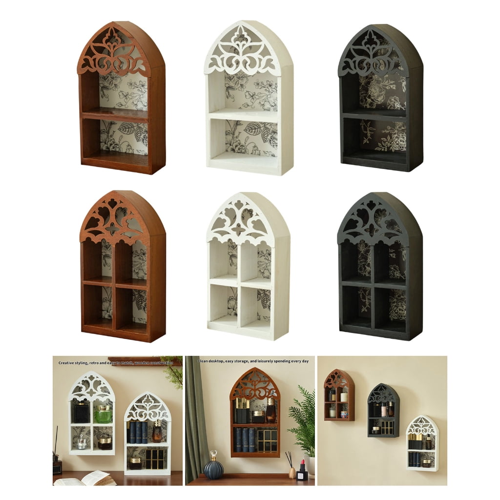 CIYISON Mysterious Crystal Display Shelf For Victorian Altar Decors Precise Cut Wood Gothics Wall Art Decors Perfect Gift