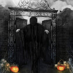 Joyfy 5ft Hanging Ghost Halloween Decorations,Scary Grim Reaper with Adjustable Arms for Indoor Outdoor Yard Home Deco