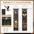 Gothic Wall Decor Set, 2-Pack Butterfly Floral Tapestry for Bedroom with 6 Wood Diamond Wall Hangings, Dark Cottagecore Room Art