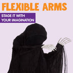 Joyfy 5ft Hanging Ghost Halloween Decorations,Scary Grim Reaper with Adjustable Arms for Indoor Outdoor Yard Home Deco