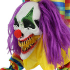 Haunted Hill Farm 47 in Animatronic Hanging Upside Down Clown with Lights and Sound, Halloween Decoration, HHCLOWN-39HLSA