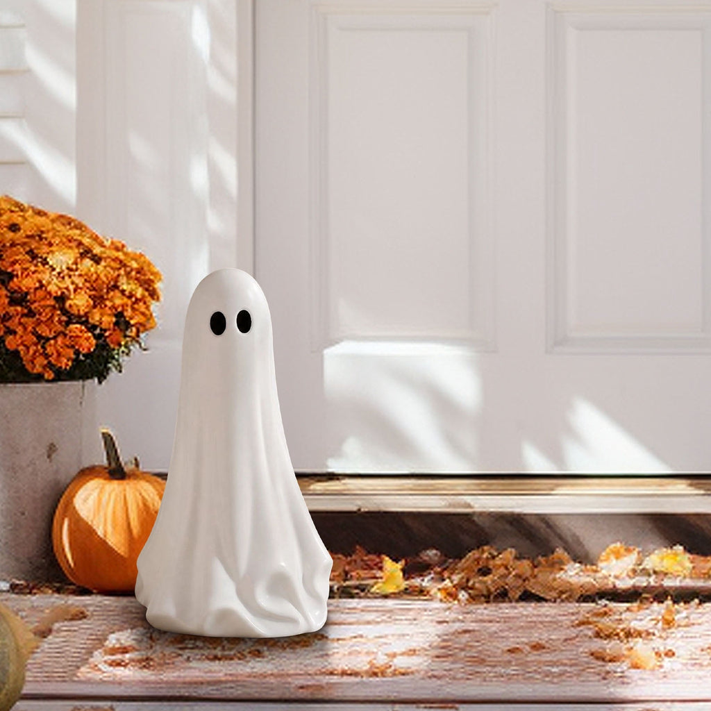 Halloween White Large Ghost Tabletop Decoration, Black and White, 20"