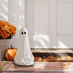Halloween White Large Ghost Tabletop Decoration, Black and White, 20"