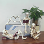 Gothic Skeleton Heart Hands Sculpture 6.3"- Unique Until Death Bone Heart Love Sign -Halloween Home Decor, Gothic Wedding Gift, Shelf Desktop Ornament