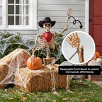 Ayieyill 5.4ft Halloween Skeleton Decorations, Weathered Posable Skeleton Decor for Halloween Decorations Outdoor Indoor