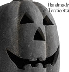 Halloween Decorations - 9.8" Black Handmade Resin Jack O Lantern Pumpkin Fall Decor, Indoor Outside Gothic Festival House Centerpiece Decoration for Table Garden Living Room Mantel