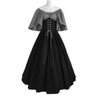 yoeyez Women Medieval Dress Plus Size Lace Up Corset Dress Halloween Gothic Elegant Queen Dress