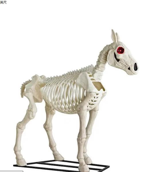 Halloween Skeleton Horse Frame Decorations Outdoor Life-Like Spooky Skull Decor Resin Figurine For Yard Garden Unique Desktop Ornament for Indoor Gothic Home Party Supplies Holiday Gift