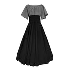 yoeyez Women Medieval Dress Plus Size Lace Up Corset Dress Halloween Gothic Elegant Queen Dress