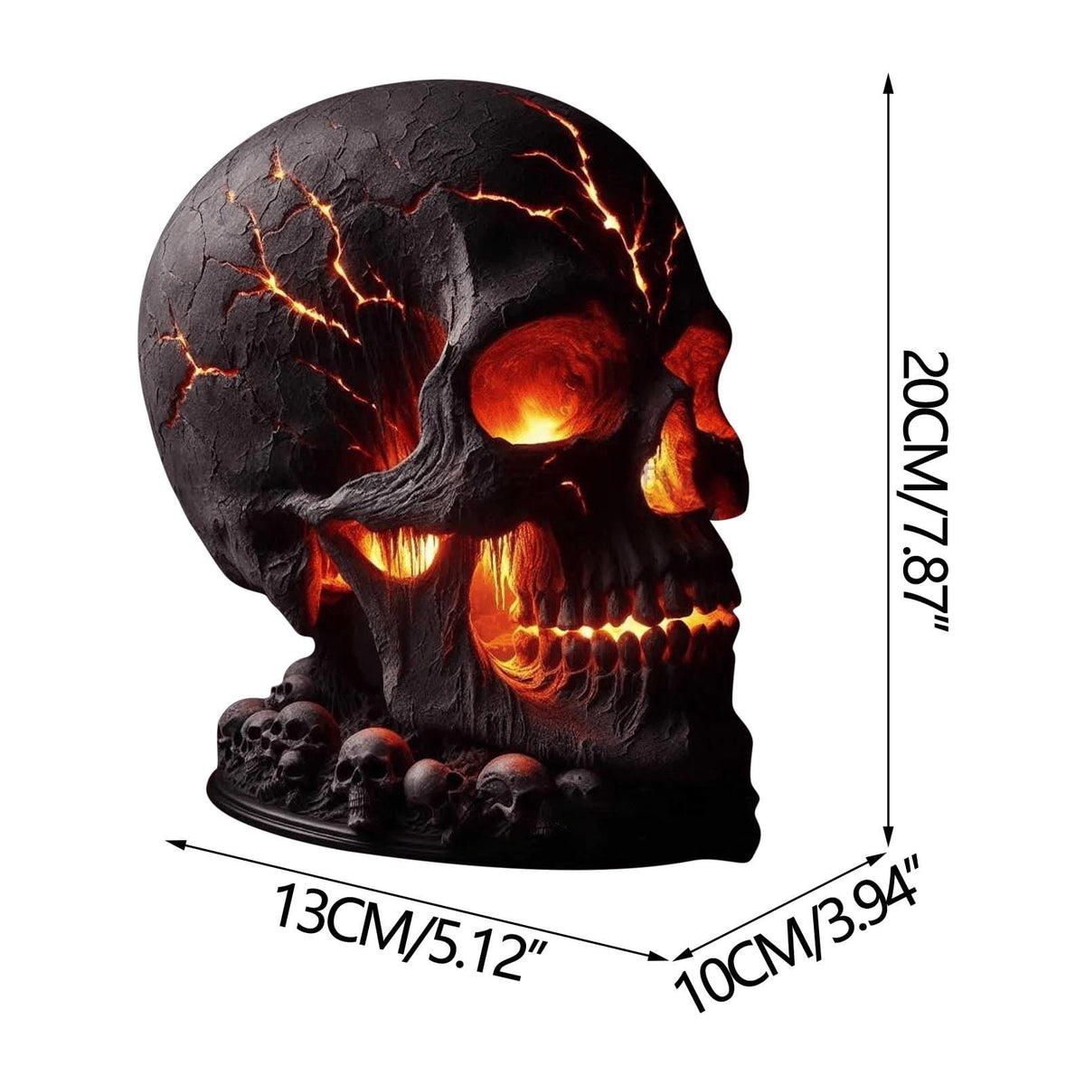 Chanana Skull Flame Table Lamp,Lava Stone Skull Lamp, Spooky LED Desk Light, Halloween & Gothic Decor, Unique Room Accent, Ignite a Mysterious Atmosphere, Halloween Home Decor
