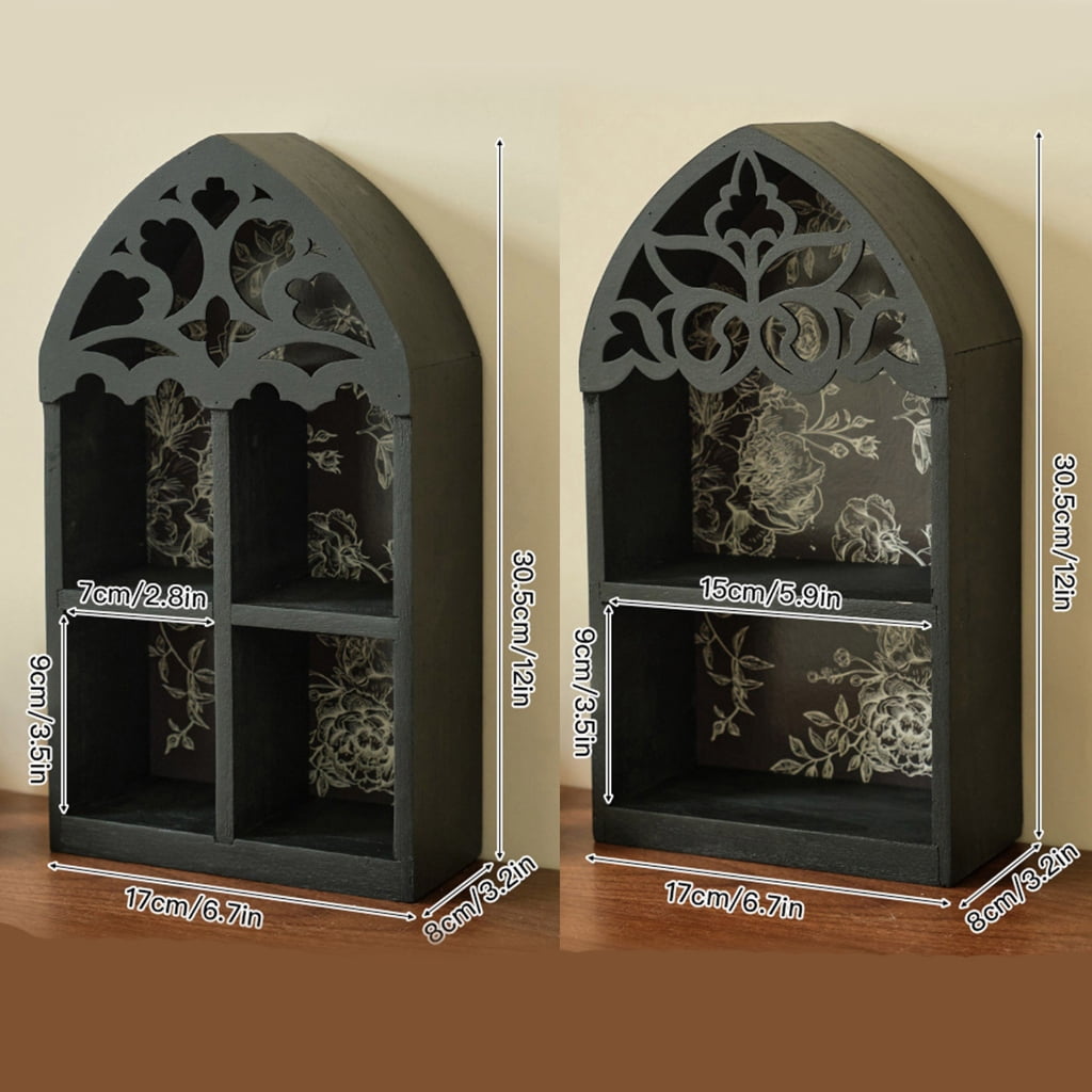 CIYISON Mysterious Crystal Display Shelf For Victorian Altar Decors Precise Cut Wood Gothics Wall Art Decors Perfect Gift