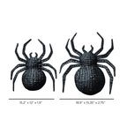 Set of 2 Handwoven Black Rattan Spider Wall Decor – Halloween or Gothic Accent