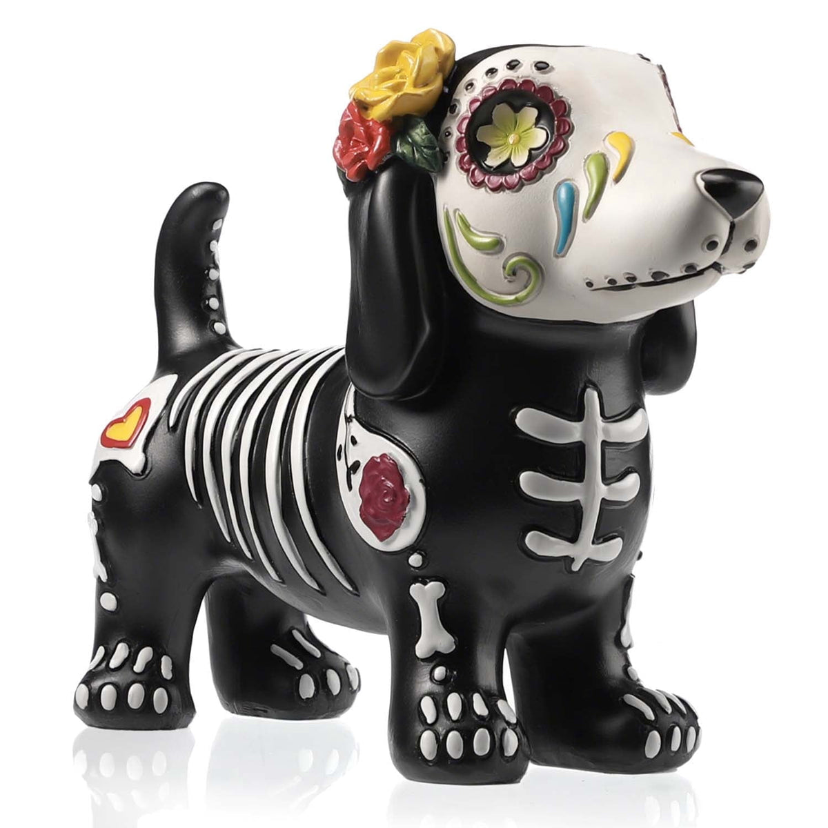Horror Spacez 2pcs Halloween Cat and Skeleton Figurines Vintage Halloween Black Cat Decor Halloween