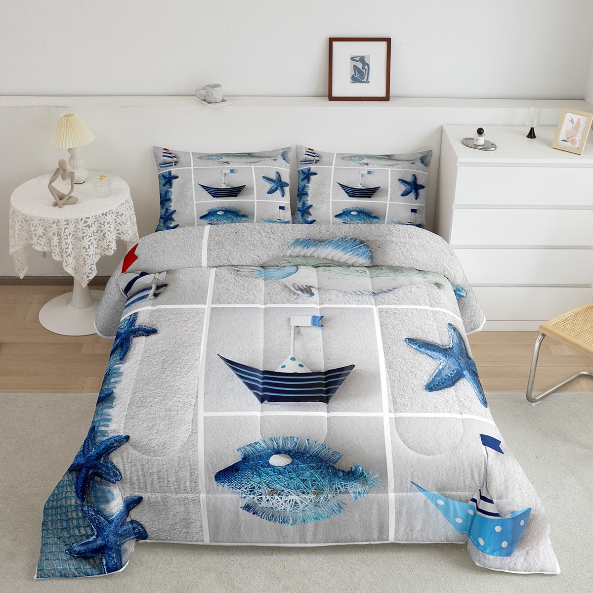 Horror Spacez Adults Salmon Violet Damask Comforter Set Antique Victorian Baroque Bedding