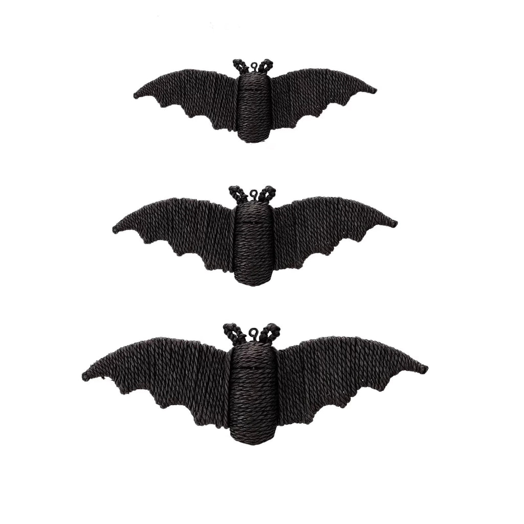 Horror Spacez Halloween Light-Up Hanging Bat Decoration, 14" Wicker Hand-Made Woven Bat Decor, LED