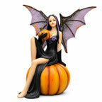 Comfy Hour 5.9 Inch Solid Resin Halloween Fairy Figurine, Orange Pumpkin Gothic Decor