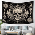 Gothic Skull Tapestries Goth Skeleton Horror Star Mystic Aesthetic Tapestry Wall Hanging for Bedroom Living Room Decor,79Wx60H