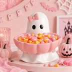 Horror Spacez Halloween Pumpkin Head Figurine with Lighted Handheld Pumpkin Lantern - Vintage Witch