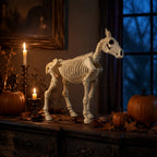 Halloween Skeleton Horse Frame Decorations Outdoor Life-Like Spooky Skull Decor Resin Figurine For Yard Garden Unique Desktop Ornament for Indoor Gothic Home Party Supplies Holiday Gift