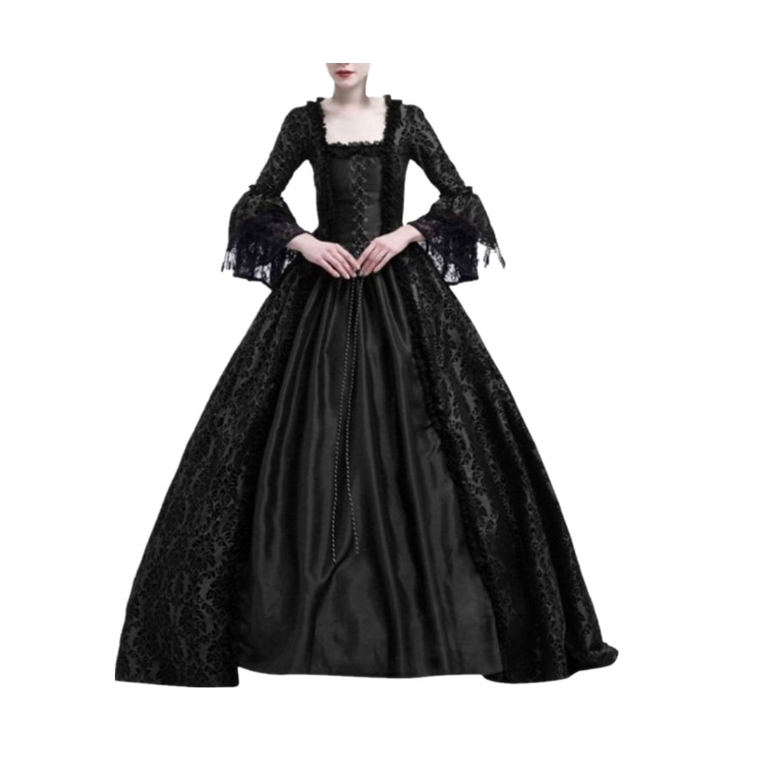 Horror Spacez Women's Halloween Costumes Plus Size Retro Renaissance Dresses Gothic Irish Costumes