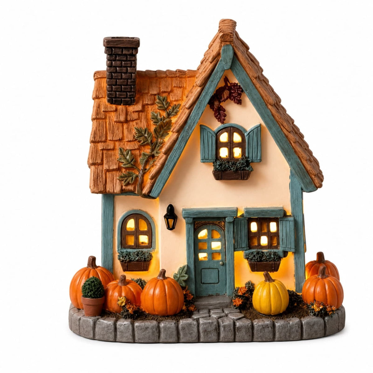 Horror Spacez Vintage Halloween Light-Up House Figurine, 8In Resin House Halloween Decor Indoor