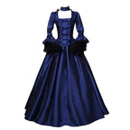 Horror Spacez Gothic Dresses for Women Retro Floral Print Flare Sleeve Princess Ball Gowns Dress
