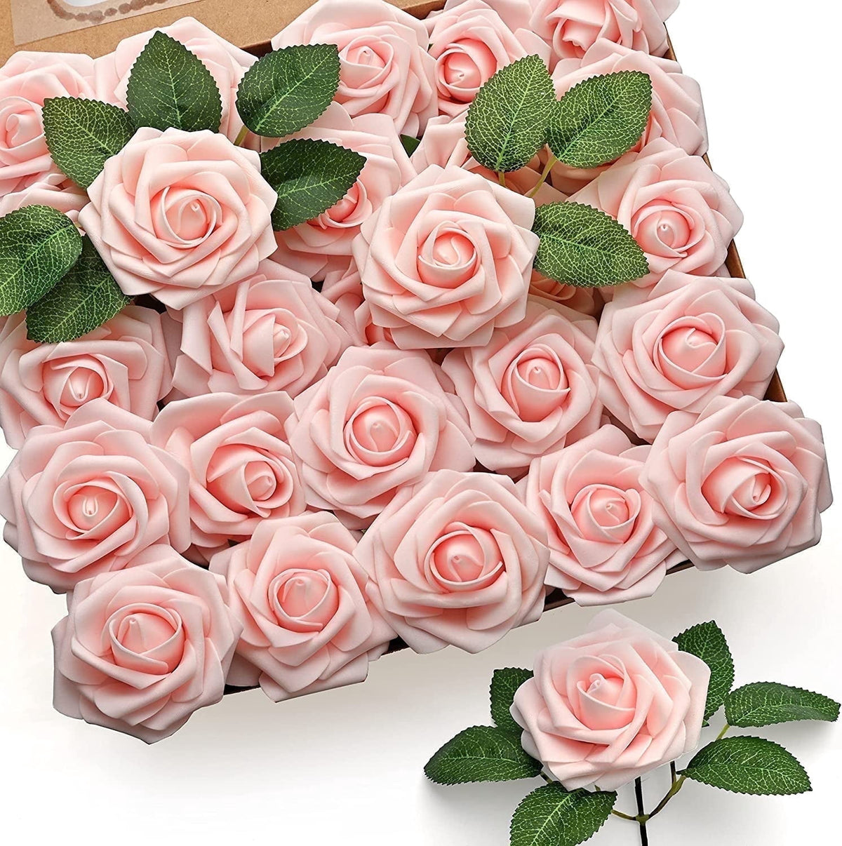 Horror Spacez 50Pcs Black Roses Artificial Flowers, Fake Roses for Decorations Real Touch Foam Rose