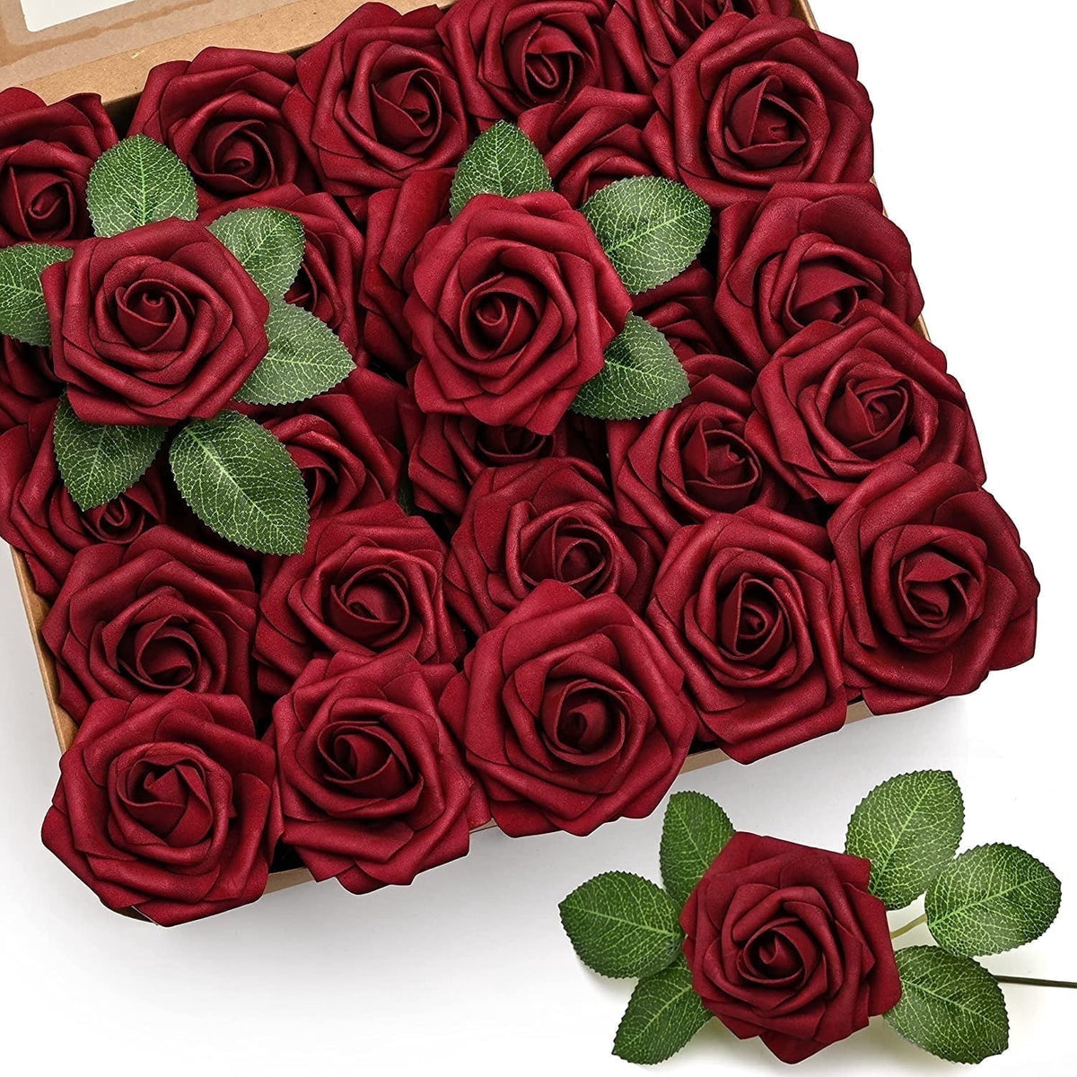 Horror Spacez 50Pcs Black Roses Artificial Flowers, Fake Roses for Decorations Real Touch Foam Rose