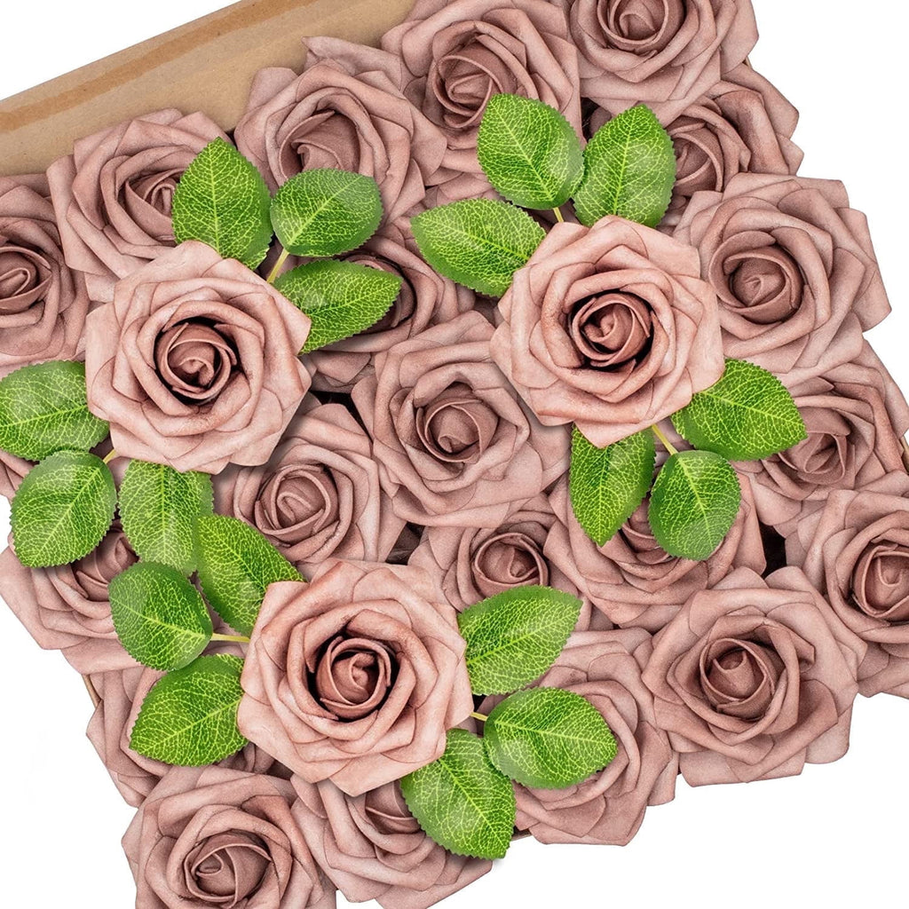 Horror Spacez 50Pcs Black Roses Artificial Flowers, Fake Roses for Decorations Real Touch Foam Rose