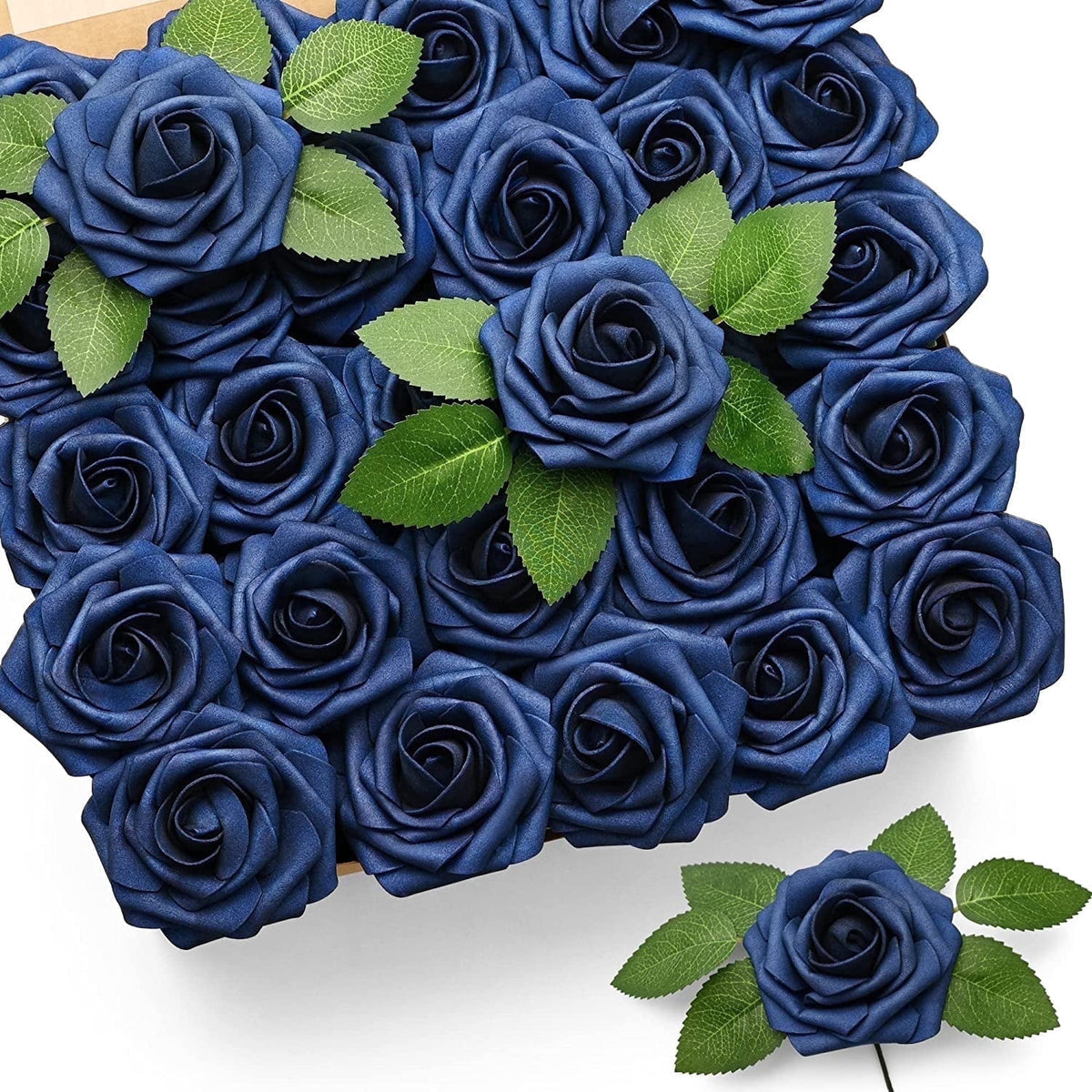 Horror Spacez 50Pcs Black Roses Artificial Flowers, Fake Roses for Decorations Real Touch Foam Rose