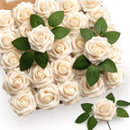Horror Spacez 50Pcs Black Roses Artificial Flowers, Fake Roses for Decorations Real Touch Foam Rose