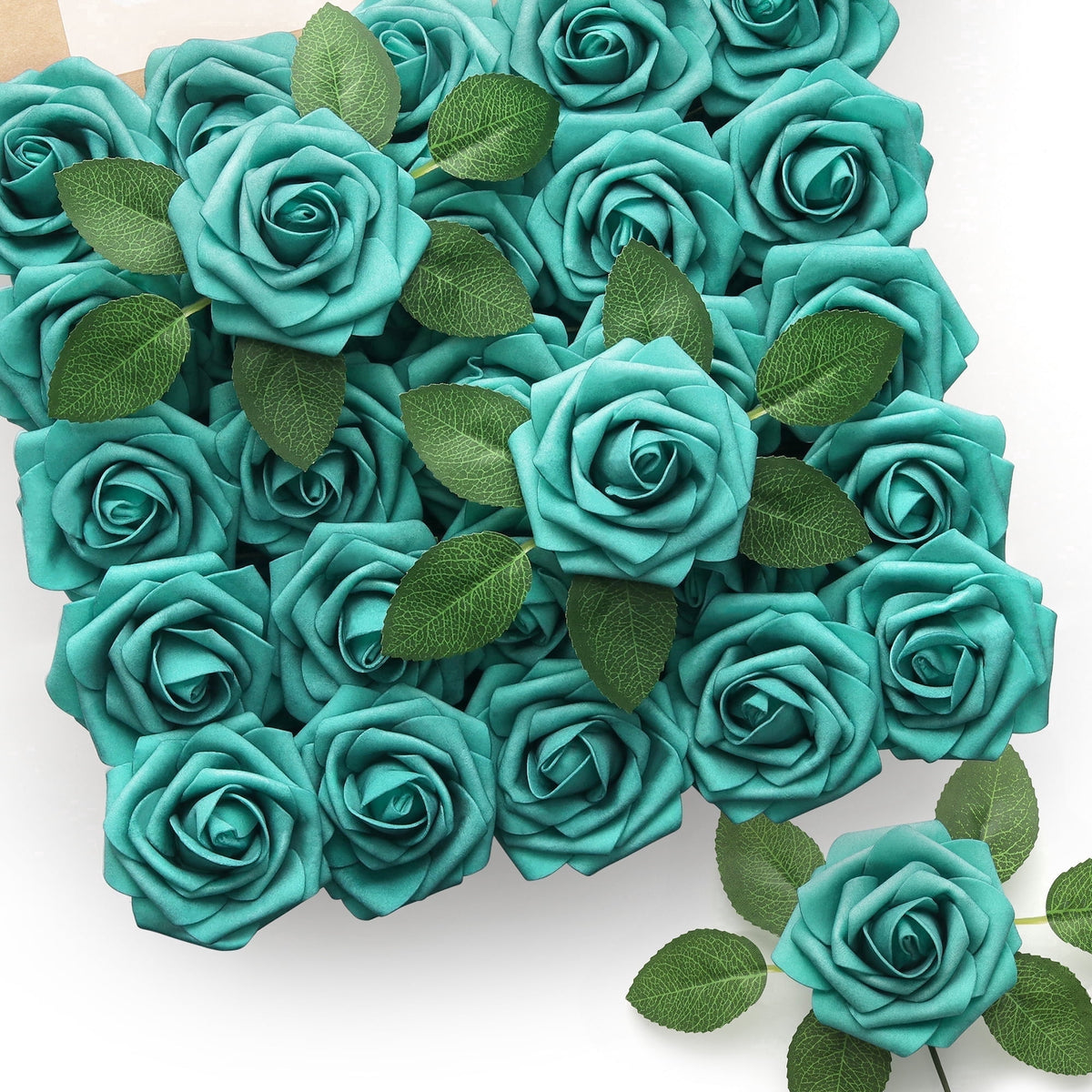 Horror Spacez 50Pcs Black Roses Artificial Flowers, Fake Roses for Decorations Real Touch Foam Rose