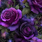 Peel and Stick Wallpaper Vintage Gothic Dark Purple Roses Damask 23.6in x 9.8ft Self Adhesive Contact Paper Removable