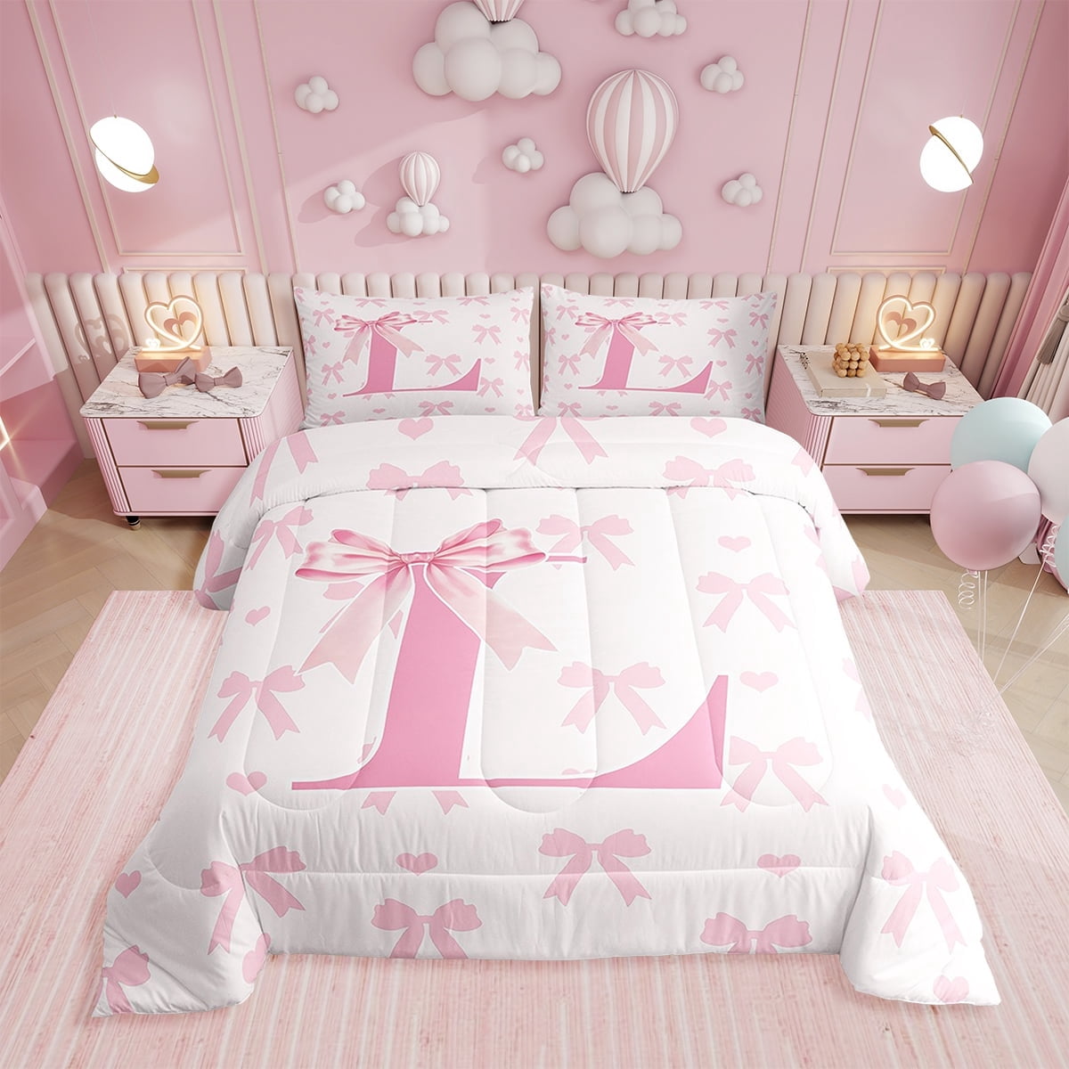 Horror Spacez Adults Salmon Violet Damask Comforter Set Antique Victorian Baroque Bedding