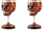 Rongyun Day of the Dead Collector Tequila Gothic Decor, Relief Sugar Skull Pattern, For Home Bar And Halloween Altar Display, Unique Gift For Enthusiasts (2 PCS)