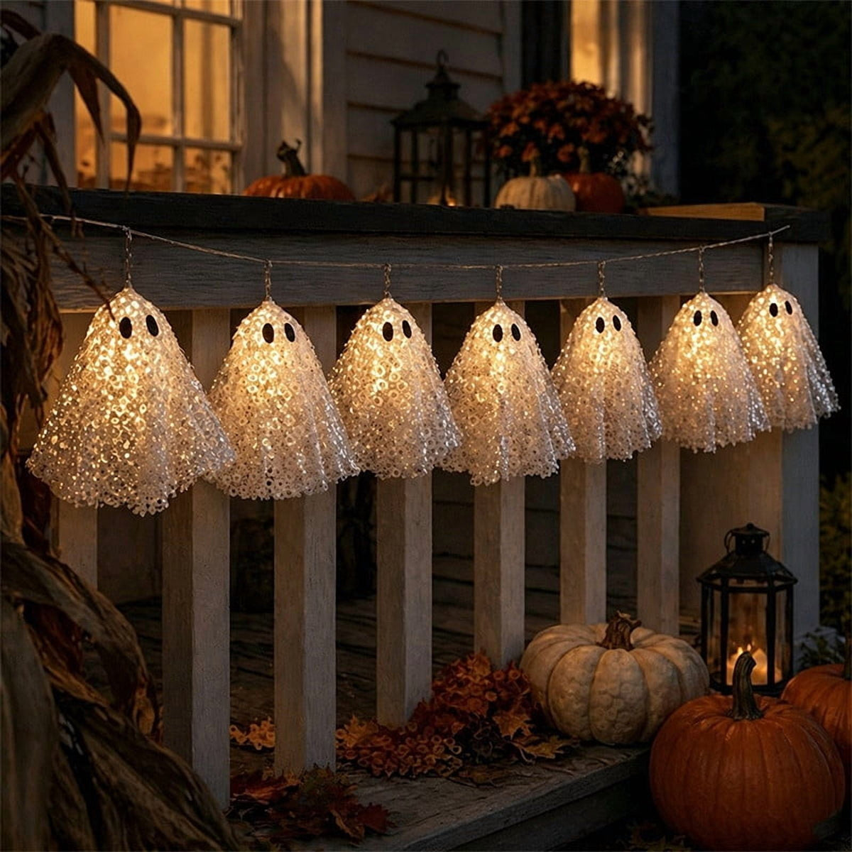 Horror Spacez Vintage Stained Glass Pumpkin Table Lamp, USB Powered Jack O Lantern Night Light