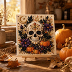 Horror Spacez Vintage Stained Glass Pumpkin Table Lamp, USB Powered Jack O Lantern Night Light