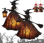 Halloween Witch Lamp,Stained Gothic Witch Hat Led Lamp for Stained Glass Inspired, Spooky Decorative Standing Night Light,Unique Halloween Party Lighting Decorations Door for Indoor