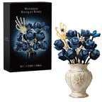 Skull Bouquet Building Block Sets Halloween Gothic Flowers Roses Collectible Room Decor Gift Valentine's Day Gifts for Women Adults