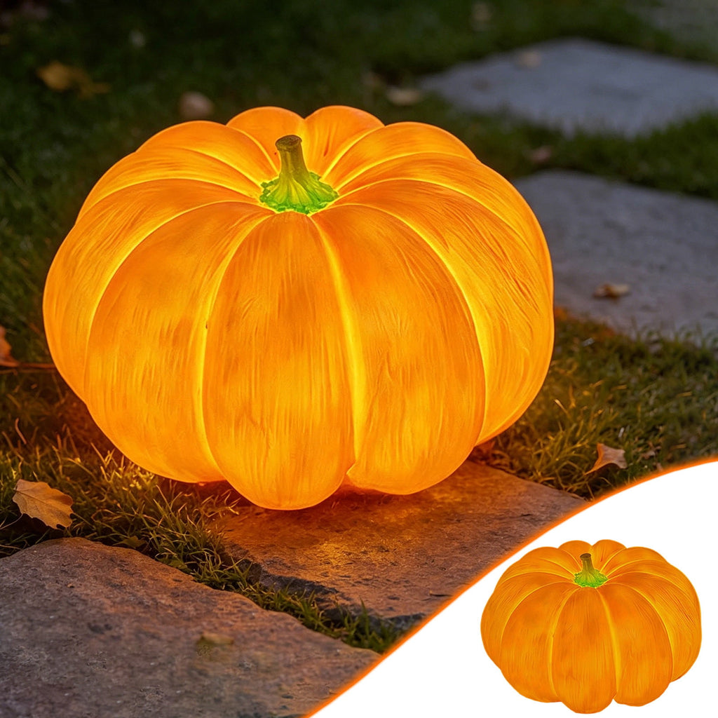 Horror Spacez Halloween Oblong Jack O Lantern Pumpkin, Evil Eye Jack O Lantern LED Light Fanged