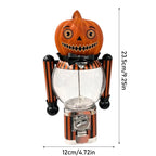 Vintage Striped Pumpkin Candy Dispenser, Jack-o'-Lantern Mini Gumball Machine with Clear Container, Halloween Decorations, Desktop Ornament, Halloween Table Centerpiece & Party Favor Gift