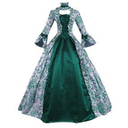 Horror Spacez Womens Victorian Dresses Plus Size Maxi Renaissance Dresses Lace up Flare Sleeve