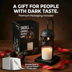 Skull Candle Warmer Lamp with Timer and Dimmer *Candles NOT Included – Black Gothic Candle Lamp Warmer w/Adjustable Height, 2 Light Bulbs – Skull Decor, Goth Gothic Decor Spooky Home & Witchy Gifts