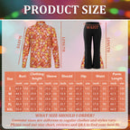 Alaiyaky 70s Disco Outfit Men Disco Costume Set Men with Shirt Flared Pants Accessories 1970s Fancy Dress for Adults Hippie Costume for Halloween Carnival Party